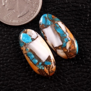 Spiny  Oyster copper turquoise mojave oyster Cabochon  Gemstone Size - 24x11mm - 22.50 Carat