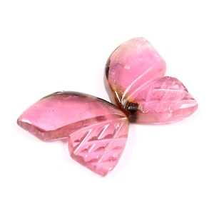 Natural Bio Tourmaline Butterfly Carved loose Gemstone AAA+ 1 Pair - Size 11x8mm - 4.15 Carat