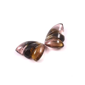 Natural Bio Tourmaline - Tourmaline Carved Butterfly - Tourmaline Carving - Tourmaline Bicolor gemstone Size - 13x9mm - 8.30 Carat