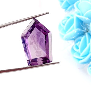 Natural Amethyst Fantasy Cut Carving Gemstone Beautiful Hand carved Weight - 28 Carat Size - 26x16x8mm Fantasy Cut gemstone