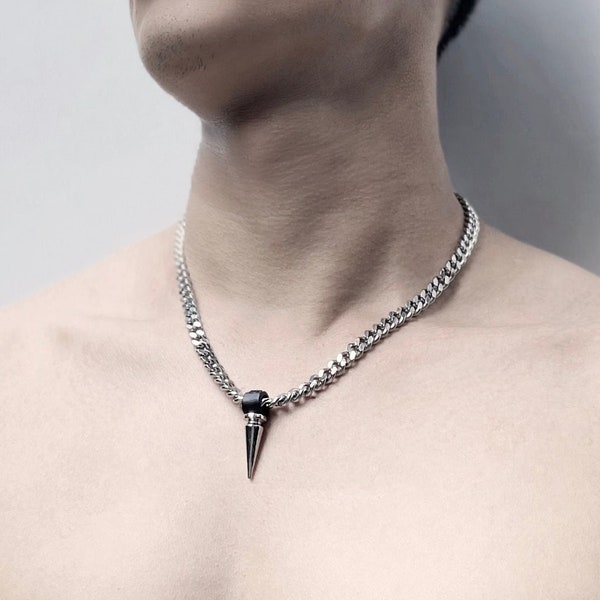 Limited Edition Handcrafted L/SPIKE1 Necklace Long chain Choker Spikes