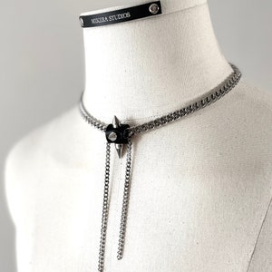 SX1 Limited Edition Handcrafted Choker Spike Necklace Leather Chain For women For men-MEKERA STUDIOS 画像 3