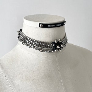 Leather Spike Choker SL1 Limited Edition Handcrafted  Grunge Punk gothic goth  Necklace Men&#39;s Choker Goth princess