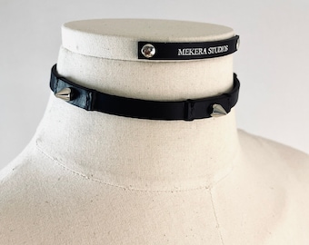 T1-Choker Limited Edition Handcrafted simple Choker Spike Grunge Punk goth gothic Necklace Leather Chain For women For men-MEKERA STUDIOS