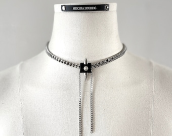 SX1 Limited Edition Handcrafted Choker Spike Necklace Leather Chain For women For men-MEKERA STUDIOS