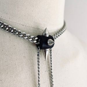 SX1 Limited Edition Handcrafted Choker Spike Necklace Leather Chain For women For men-MEKERA STUDIOS 画像 6