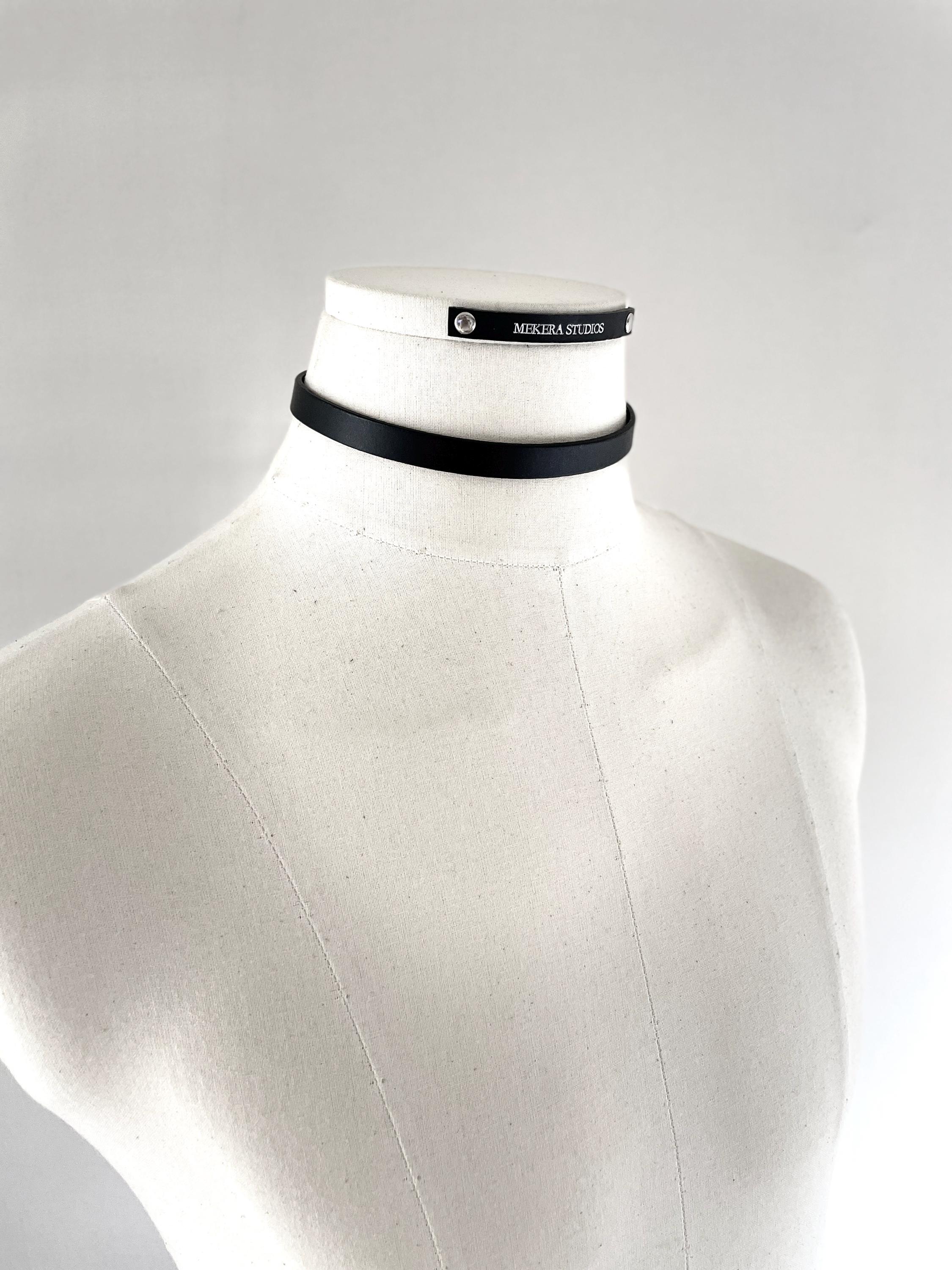Leather Choker - T6 minimalist Limited Edition Handcrafted Simple Choker Grunge Punk Goth Necklace チョーカー For women For men-MEKERA STUDIOS