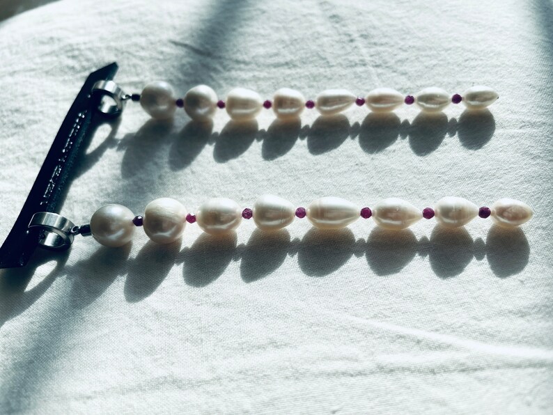 ES4 Boucles d'oreilles rubis perles longue chaîne Chaîne de corps fabriquée à la main en édition limitée de la collection Y MEKERA STUDIOS image 3