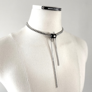 SX1 Limited Edition Handcrafted Choker Spike Necklace Leather Chain For women For men-MEKERA STUDIOS 画像 5