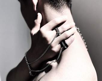 Chain Rings + Bracelet RC3 Limited edition handcrafted Collection Grunge Punk goth gothic bodychain