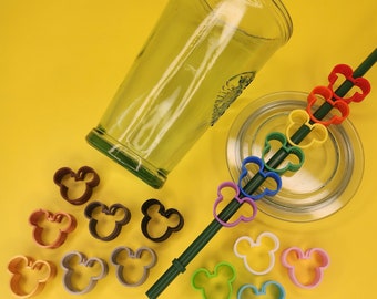 Mouse straw topper, mickey straw buddy, mouse straw topper, mouse outline straw buddy, cup or tumbler accessory, straw charm