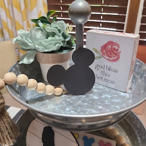 Disney Tier Tray Decor, Mickey Head Tier Tray, Tired Tray Accessories, Disney Inspired Home Decor, Disney Decor, Wooden Mickey Mouse Head