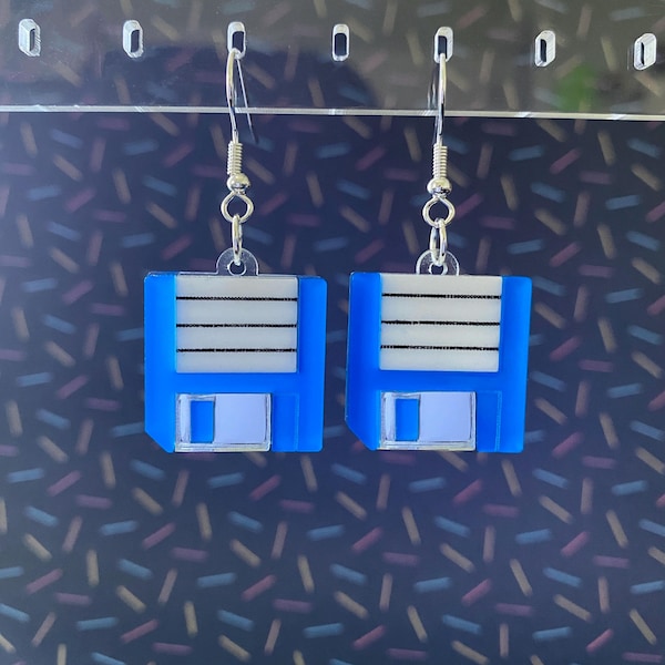 Save Disk Dangle Earrings