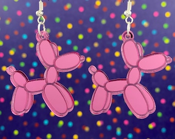 Balloon Dog Dangle Earrings