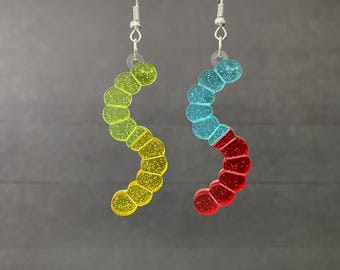 Gummy Worm Dangle Earrings