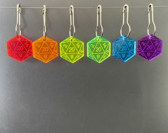 D20 Stitch Markers