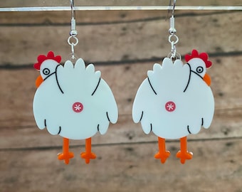Chicken Butt Dangle Earrings