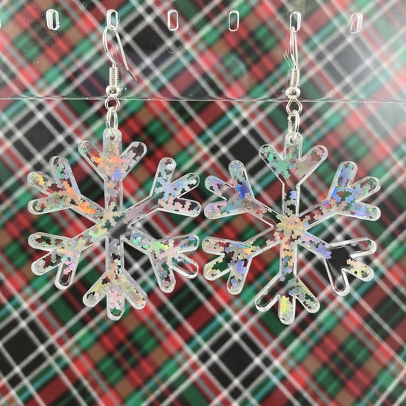 Snowy Snowflake Dangle Earrings