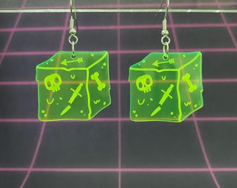 Gelatinous Cube Dangle Earrings