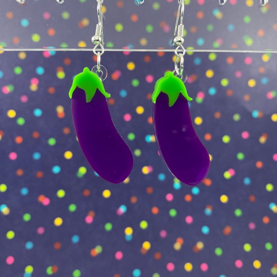 Eggplant Dangle Earrings