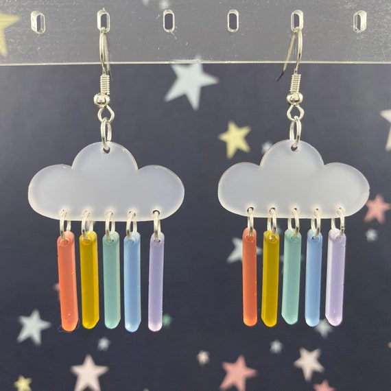 Rainbow Rain Dangle Earrings