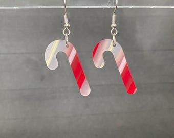 Candy Cane Dangle Earrings