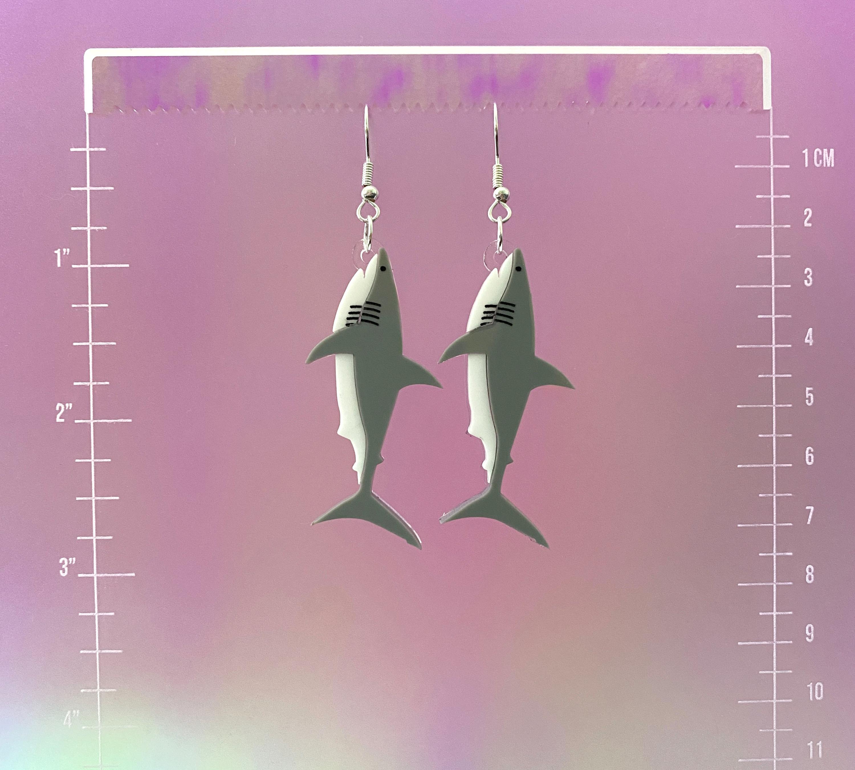 Great White Shark Dangle Earrings - Etsy