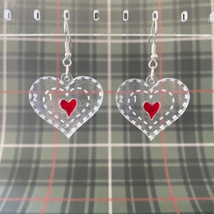 Grinch Heart Dangle Earrings