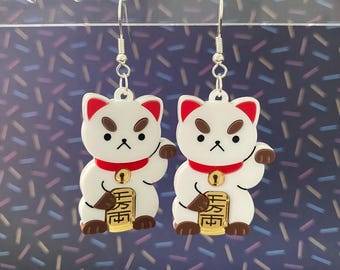 Lucky Puppycat Dangle Earrings