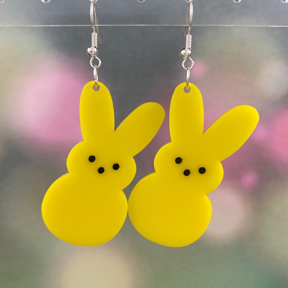 Marshmallow Bunny Dangle Earrings