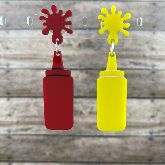 Ketchup & Mustard Dangle Earrings