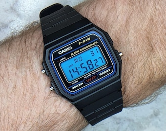 Reloj Casio con pantalla azul Mod (F-91W), The Blue Steel