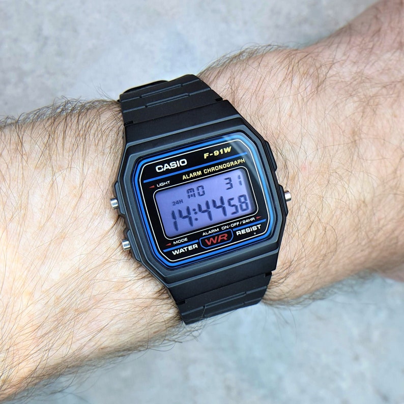 Casio Watch With Light Purple Screen Mod F-91W the Lavender - Etsy