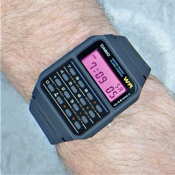 Reloj para hombre Casio Ca-53w-8b Vintage Alarma Calculadora hora dual