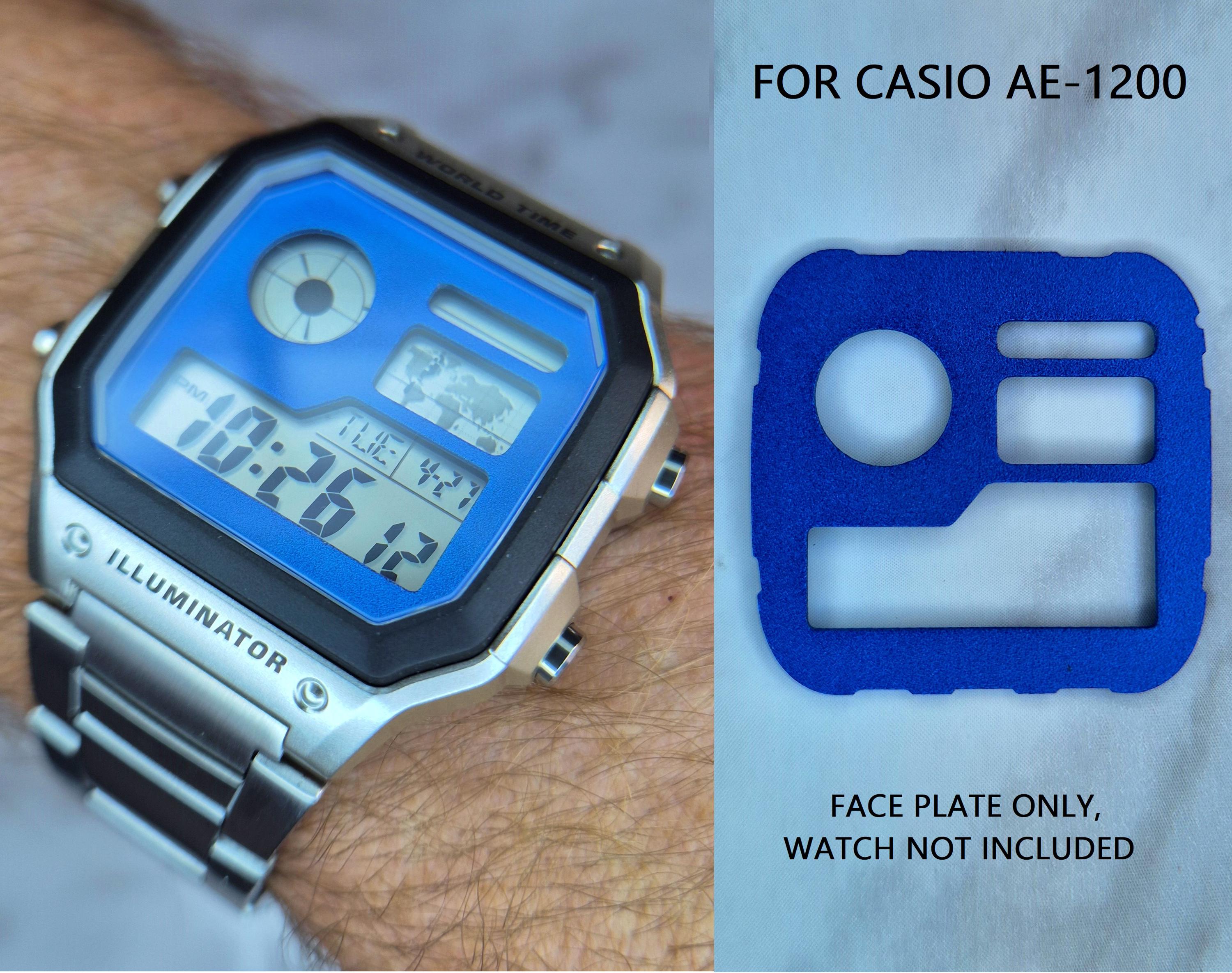 Laser-cut Anodised Aluminium Face Plate for Casio AE-1200 (casio