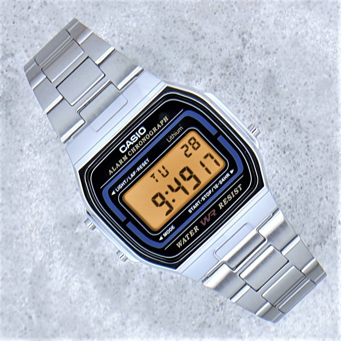 Modified Casio Watch With Apricot Orange Screen Filter Mod (A164WA