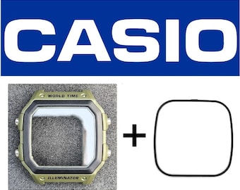 Boîtier et joint d'origine Casio, pour AE-1200 / AE-1300 / WS-1600H (Casio Royale), boîtier vert, lunette noire