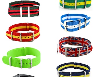 Ballistic Nylon Watch Strap / Band: Stainless Steel Buckle, 18mm