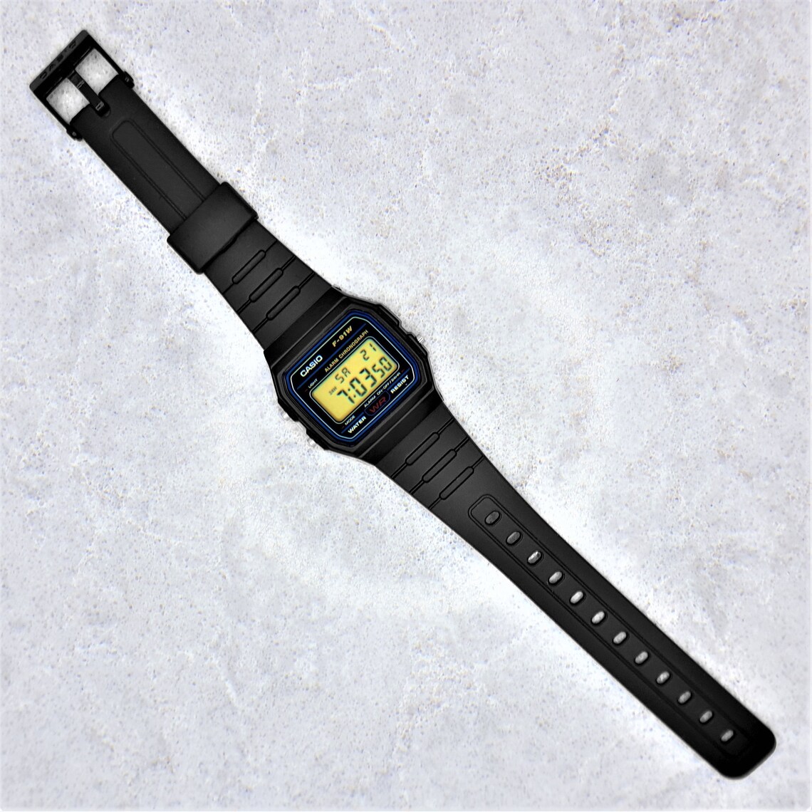 Casio F91W Watch with Gold Screen / Display Modification | Etsy
