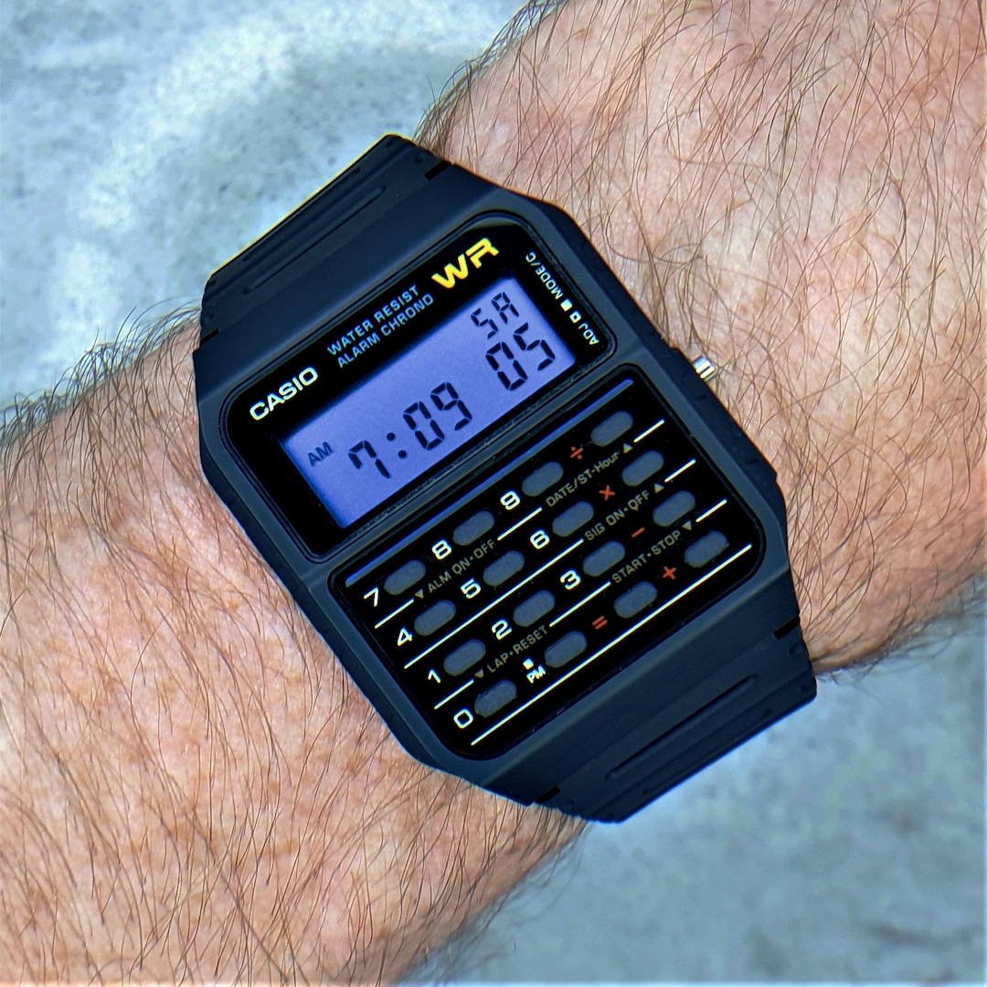 Casio Calculator Watch With Blue Screen Mod (CA-53W-1ER) - Etsy display picture 1