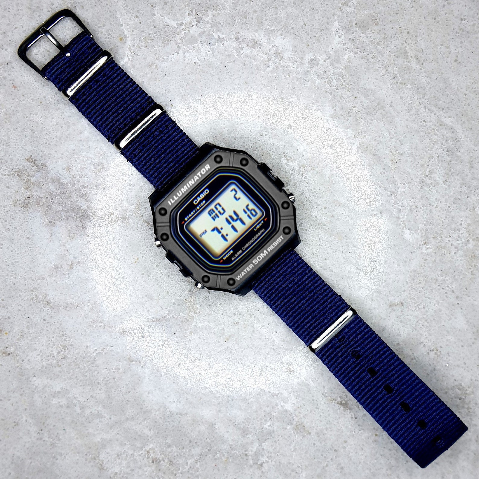 casio blue illuminator watch