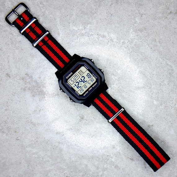 casio watch with nylon strap