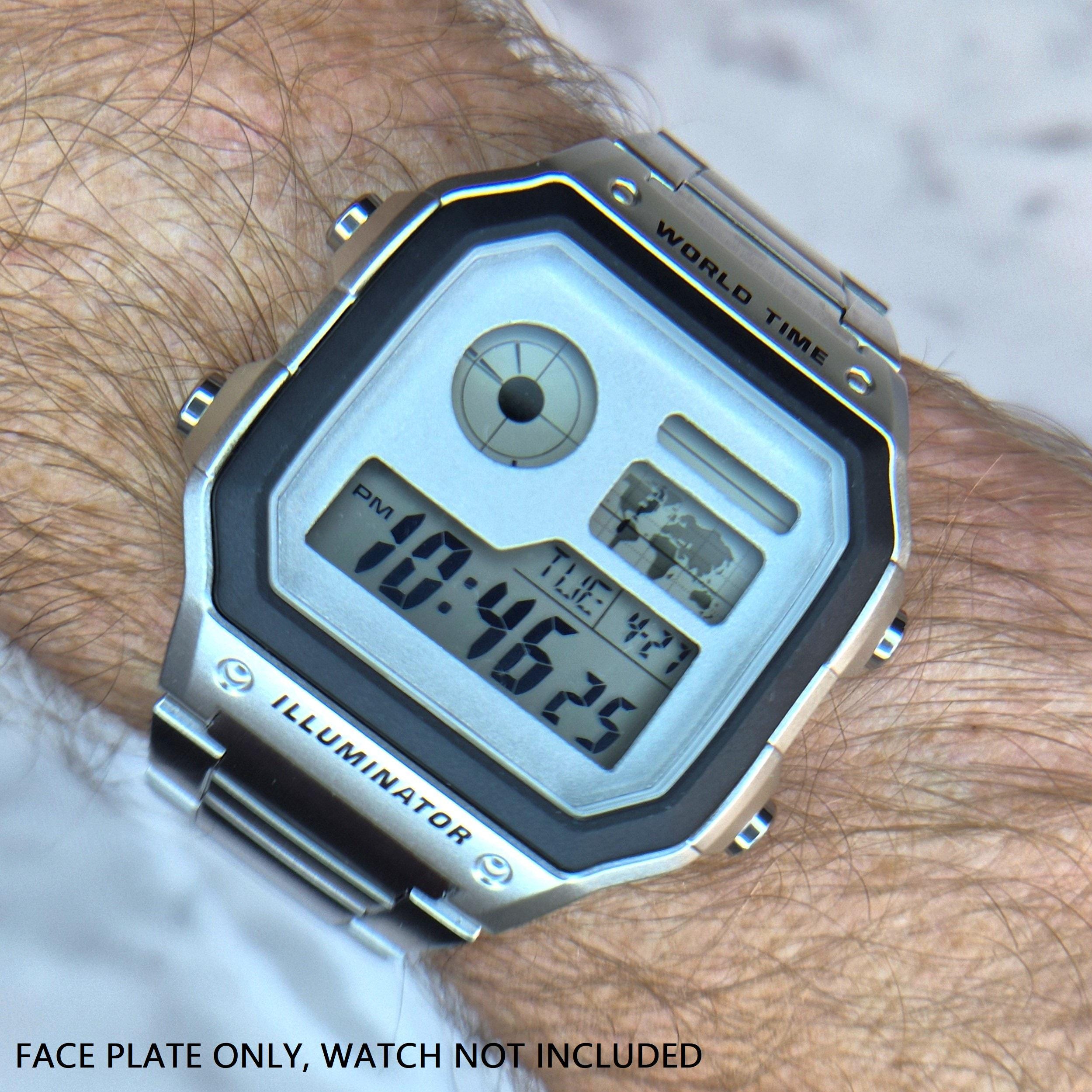 Laser-cut, Bead-blasted Aluminium Face Plate for Casio AE-1200