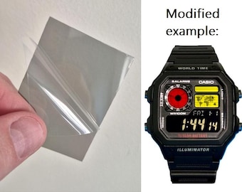 Negative polarising film for digital watch mods. Dimensions: (60mm x 45mm) /  (2.4" x 1.8")