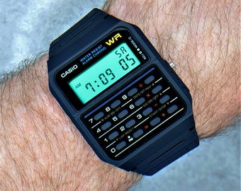 Casio C-801 Vintage Digital LCD Quartz Calculator Watch Black - a photo