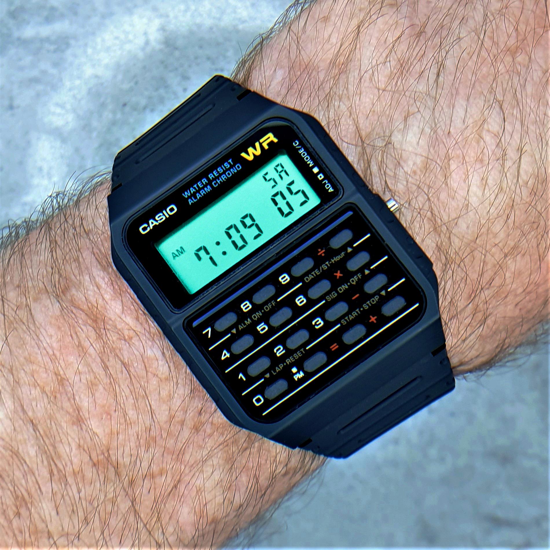 Casio Calculator Watch With Turquoise Screen Mod (CA-53W-1ER
