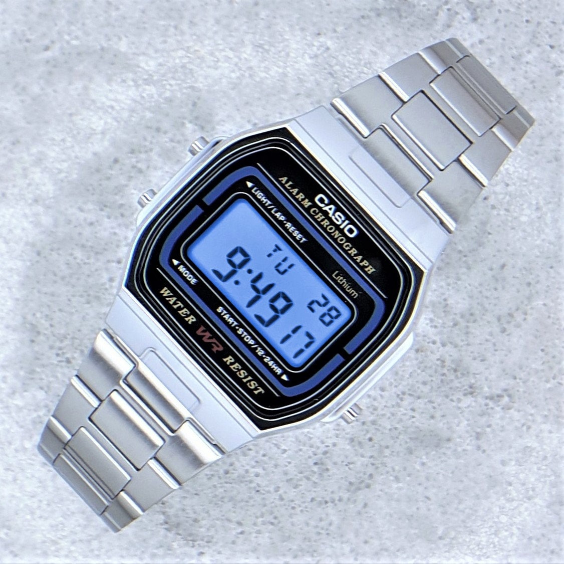 Casio Orologio Digitale Uomo con Cinturino in Acciaio Inox A164WA