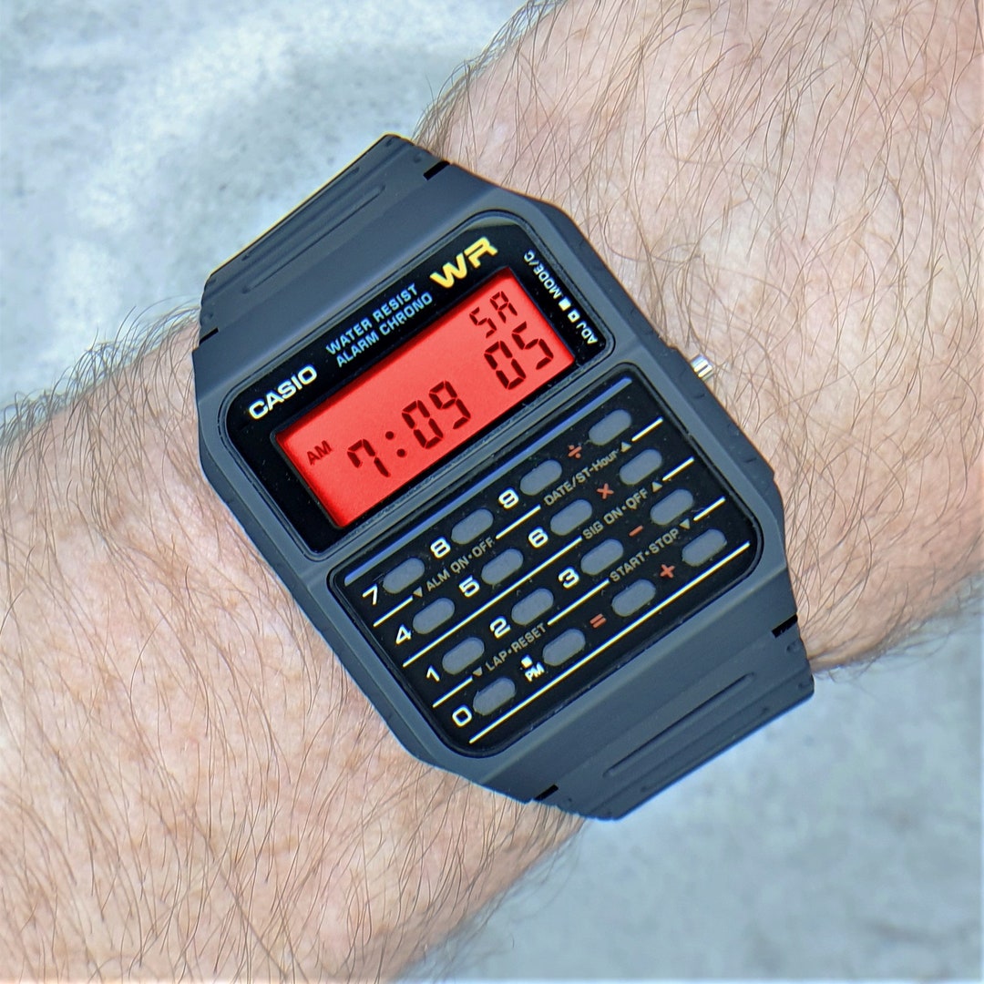 Watch Casio Calculator CA-53W-1ER - Screen With Etsy Red Mod