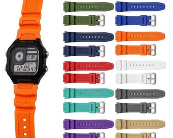 Watch Strap for Casio AE1200 AE1000 AE1300 W218H MRW200H W800H. (Casio Royale mods)