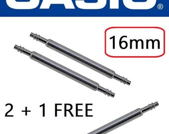 Casio 16mm Watch Strap Spring Bar Set (3-Piece Total) - Genuine Replacement